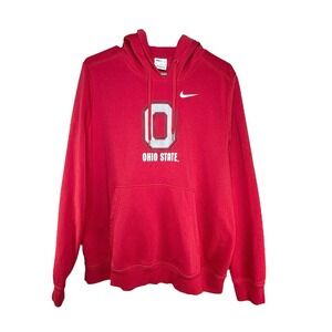 Nike Ohio State Buckeyes Hoodie Sweatshirt Women's SZ XL Red Collegiate Football